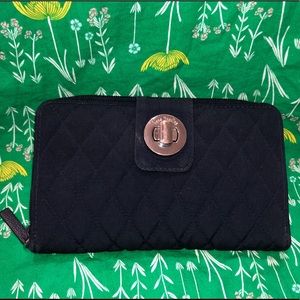 Vera Bradley RFID Turnlock Wallet - Navy